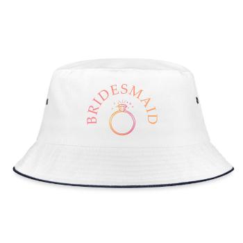 Bridesmaid - Ring - Personalizable - Bucket Hat - white/navy - Front