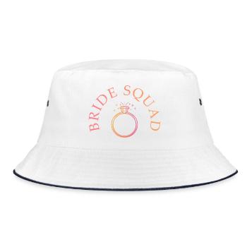Bride Squad - Ring - Customizable - Bucket Hat - white/navy - Front