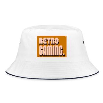 Retro Gaming Pixel Art - Bucket Hat - white/navy - Front