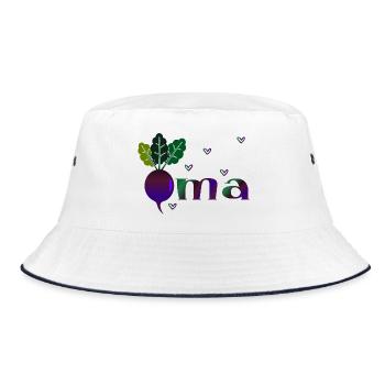 Grandma Gardener - Beetroot - Bucket Hat - white/navy - Front
