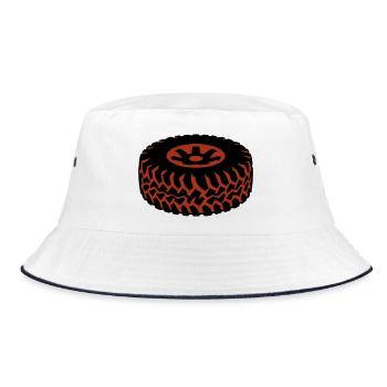 Offroad Tire Mud Tread - Bucket Hat - white/navy - Front
