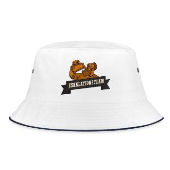 Eskaliert eh Eskalationsteam JGA Bier Crew  - Bucket Hat - Weiß/Navy - Vorne