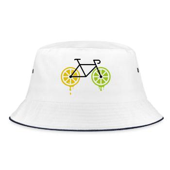 bike lemon - Bucket Hat - white/navy - Front