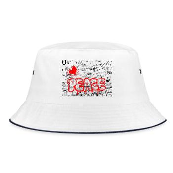 Pense Graffiti Herz Rot - Bucket Hat - Weiß/Navy - Vorne