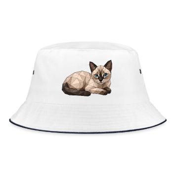 Findus Chat Géométrique aux Yeux Bleus - Bob - blanc/marine - Devant