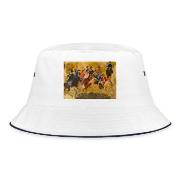 Buzkashi - The Traditional Equestrian Game - Bucket Hat - white/navy - Front