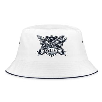 Heavy Rescue Logo - Bucket Hat - white/navy - Front