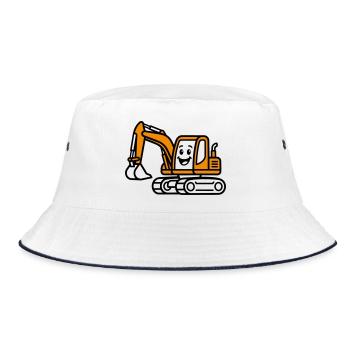 Excavator Kids - Bucket Hat - Weiß/Navy - Vorne