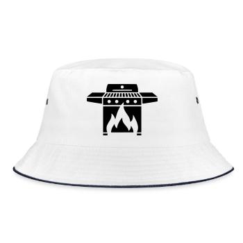 Gas Grill Grill Master BBQ Grill Party Father's Day - Bucket Hat - white/navy - Front