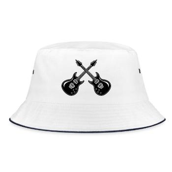 E-Gitarre - Bucket Hat - Weiß/Navy - Vorne