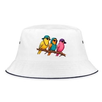 Hip Hop Canaries avec des lunettes de soleil dessin animé - Bob - blanc/marine - Devant