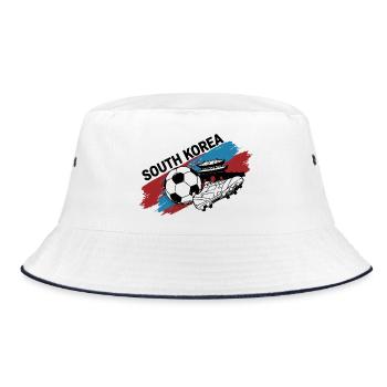 South Korea Football Jersey South Korea Soccer - Bucket Hat - white/navy - Front