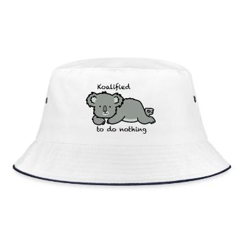 Cute Koala - Koalified to do nothing - Bucket Hat - white/navy - Front