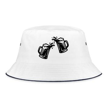 Beer toasting wheat beer - Bucket Hat - white/navy - Front