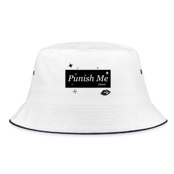 Bestrafe mich, bitte, Lippen - Bucket Hat - Weiß/Navy - Vorne