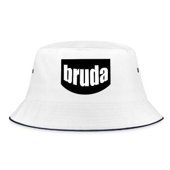 Bruda - Stuff for real bros - Bucket Hat - white/navy - Front