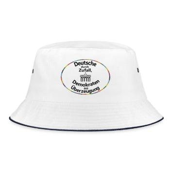 Deutsche durch Zufall, Demokraten aus Überzeugung - Bucket Hat - Weiß/Navy - Vorne