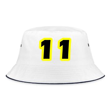 11 Zahl symbol - Bucket Hat - Weiß/Navy - Vorne