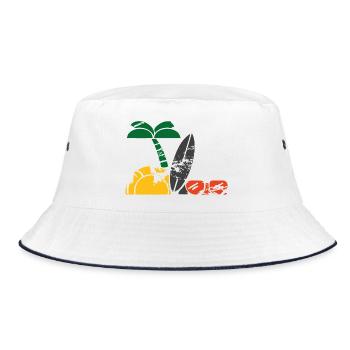 Urlaub am Meer - Bucket Hat - Weiß/Navy - Vorne