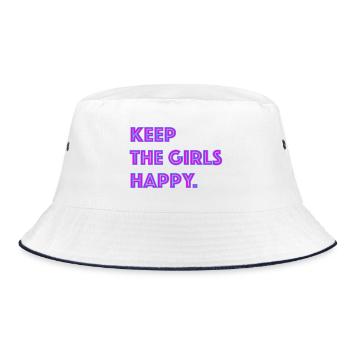Keep The Girls Happy Neon - Bucket Hat - Weiß/Navy - Vorne