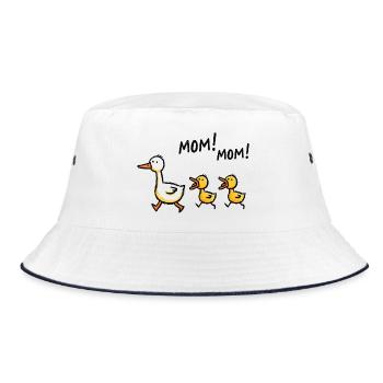 Cadeau drôle de fête des mères de maman poussin canard - Bob - blanc/marine - Devant