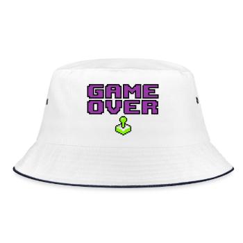 Game Over Pixel Logo - Bucket Hat - white/navy - Front