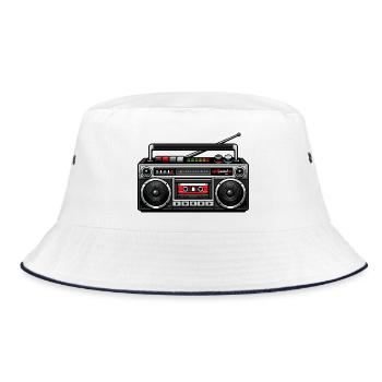 Graphisme rétro de boombox - Bob - blanc/marine - Devant