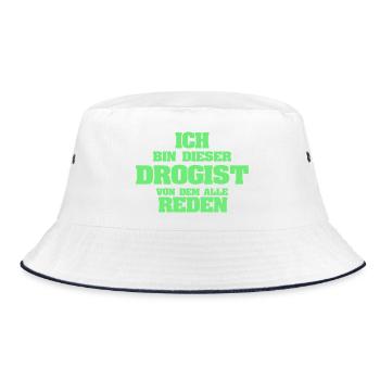 Geschenk für Drogist - Bucket Hat - Weiß/Navy - Vorne