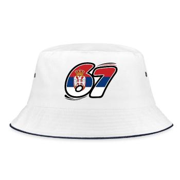 67 Serbia Edition - Bucket Hat - white/navy - Front