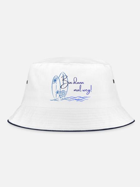 Urlaubsmodus - Surfing - Bucket Hat - Weiß/Navy