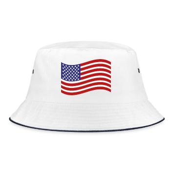 Flagge der Vereinigten Staaten - Bucket Hat - Weiß/Navy - Vorne