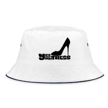 Ja, Herrin Stiletto Heel - Bucket Hat - Weiß/Navy - Vorne