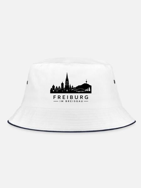 Skyline Freiburg im Breisgau - Bucket Hat - Weiß/Navy