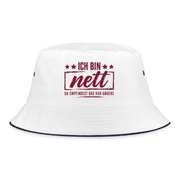 Ich bin nett - Du empfindest das nur anders - Bucket Hat - Weiß/Navy - Vorne