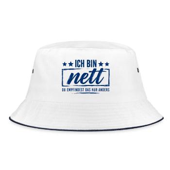 Ich bin nett - Du empfindest das nur anders - Bucket Hat - Weiß/Navy - Vorne