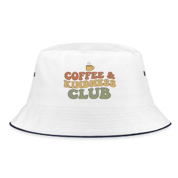 Kaffee & Freundlichkeit Club - Bucket Hat - Weiß/Navy - Vorne