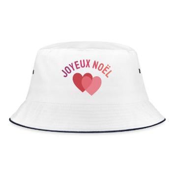 FROHE WEIHNACHTEN. WEIHNACHTEN. FROHE WEIHNACHTEN. FROHE WEIHNACHTEN - Bucket Hat - Weiß/Navy - Vorne
