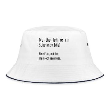 Mathelehrerin Substantiv Definition Mathe Geschenk - Bucket Hat - Weiß/Navy - Vorne