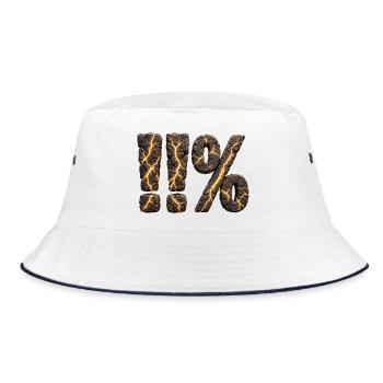 11 Prozent - 1% mehr geben - Bucket Hat - Weiß/Navy - Vorne
