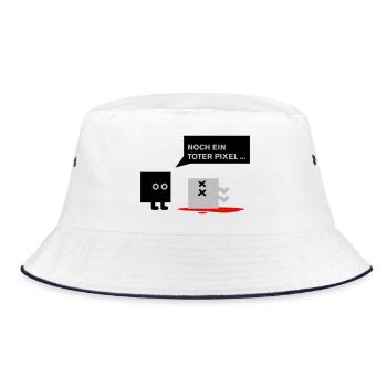 dead pixel_german - Bucket Hat - Weiß/Navy - Vorne