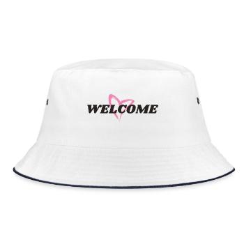 Bienvenue Herzlich Willkommen Heart Herz - Bob - blanc/marine - Devant