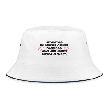 Ich liebe dich Lieblingsmensch - Bucket Hat - Weiß/Navy - Vorne