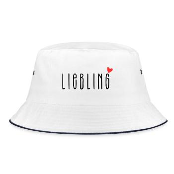 Darling, Favorite Person, I Love You - Bucket Hat - white/navy - Front