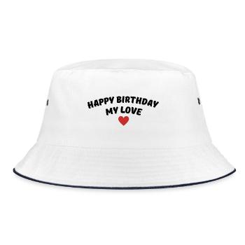 Happy Birthday my love - Bucket Hat - white/navy - Front