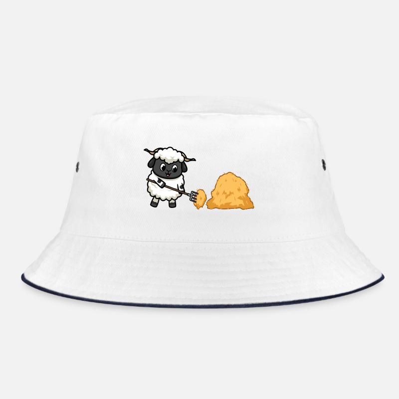 Arbeitsschafe - Bucket Hat - Weiß/Navy