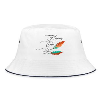 Calm Power Feathers - Bucket Hat - white/navy - Front