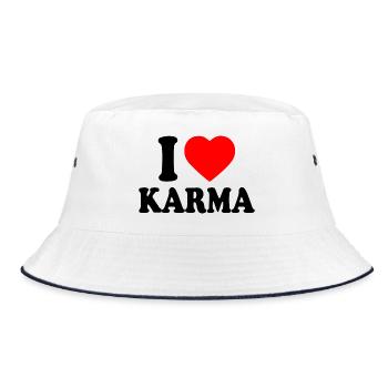 I love karma - Bucket Hat - Weiß/Navy - Vorne