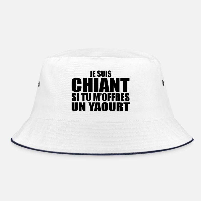 Man who loves it: Yogurt. Funny Design Humor Bucket Hat