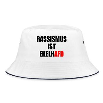 rassismus ist ekelhafd - Bucket Hat - Weiß/Navy - Vorne