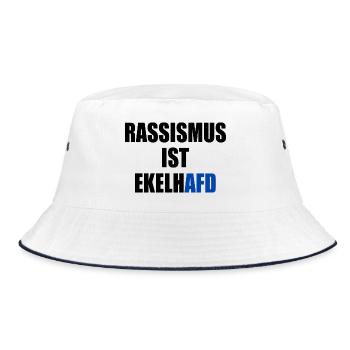 rassismus ist ekelhafd - Bucket Hat - Weiß/Navy - Vorne